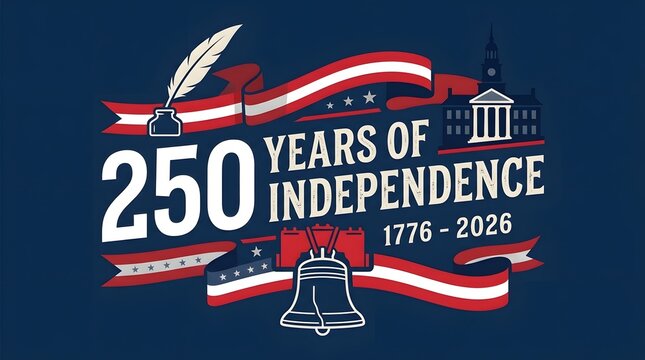 250 Years of Independence 1776-2026 Celebration Graphic