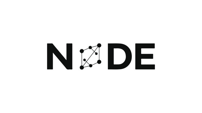 Minimalist Node logo design featuring a geometric cube structure as the letter O.