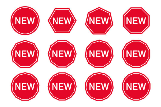Bold New Sign Text in Minimalist Red and White Design