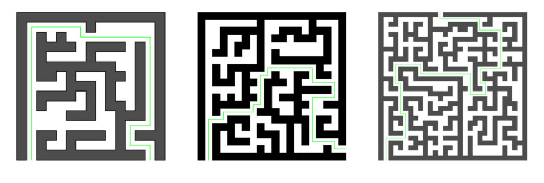 labyrinths with a painted exit