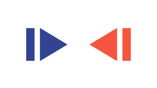 Media Control Interface Icons with Fast Forward and Rewind Symbols