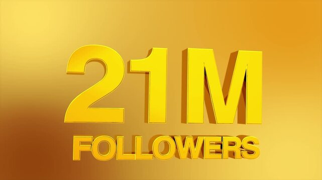 21 Million Followers Milestone Celebration Animation for Social Media 4K