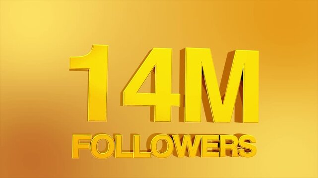 14 Million Followers Milestone Celebration Animation for Social Media 4K