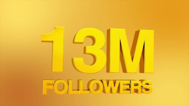 13 Million Followers Milestone Celebration Animation for Social Media 4K