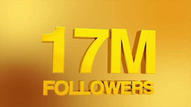 17 Million Followers Milestone Celebration Animation for Social Media 4K