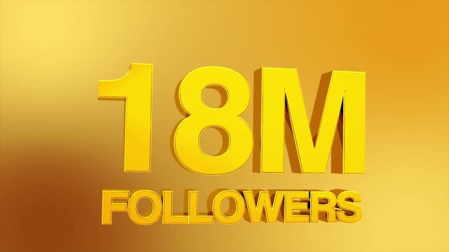 18 Million Followers Milestone Celebration Animation for Social Media 4K
