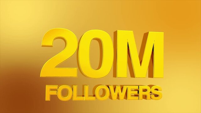 20 Million Followers Milestone Celebration Animation for Social Media 4K