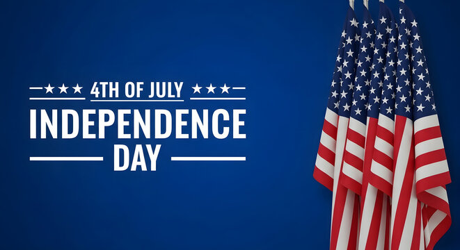 American flag waving on Independence Day celebration with fireworks background