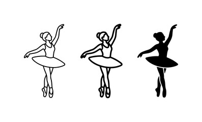 Elegant Ballet Dancers Collection, Vector Silhouettes and Line Art, Graceful Poses for Performance and Artistry Design © Sabbir