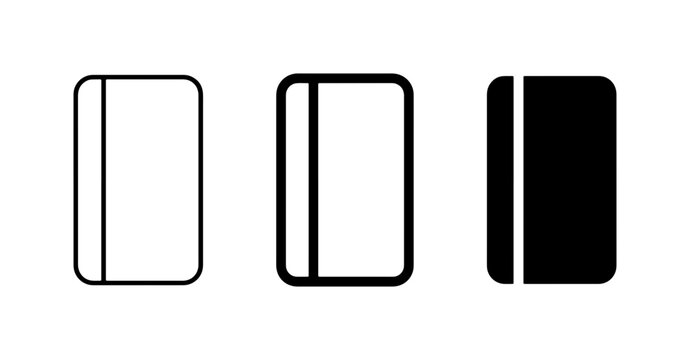 Simple Vertical Line Icons, Minimalist Book or Page Symbols, Clean Graphic Design Elements