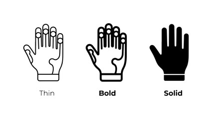 Fototapeta premium Hand Icons Set: Thin, Bold, Solid Styles, Vector Graphics for Web and App Design