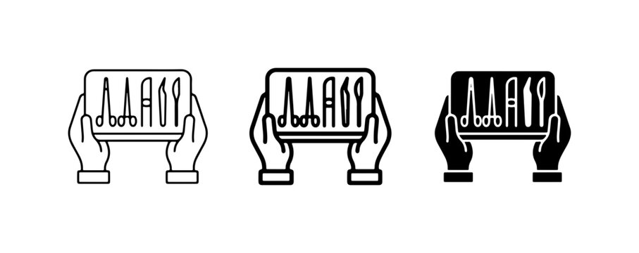 Medical Surgical Instruments Set, Healthcare Tools Collection, Surgical Equipment Icons