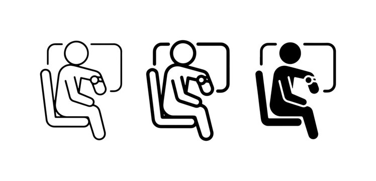 Person Sitting, Checking Smartwatch, Travel Icons, Transportation, Technology Concepts