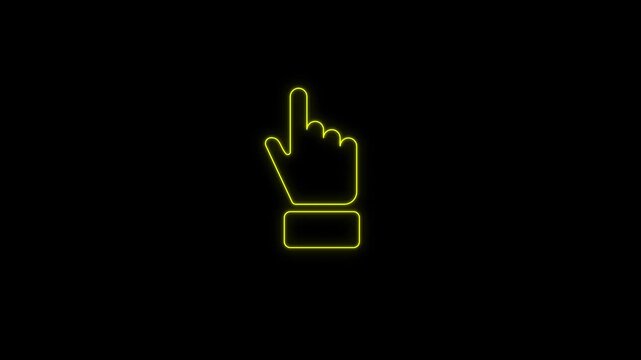 Neon Hand Click Icon Animation