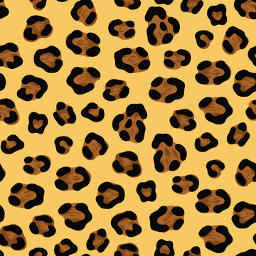 Abstract seamless pattern with irregular organic shapes in brown, black and warm beige tones. Hand-painted style repeating background for fabric