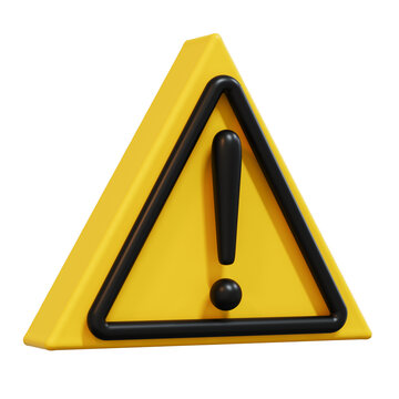 Yellow warning triangle with exclamation mark, safety alert symbol, caution sign
