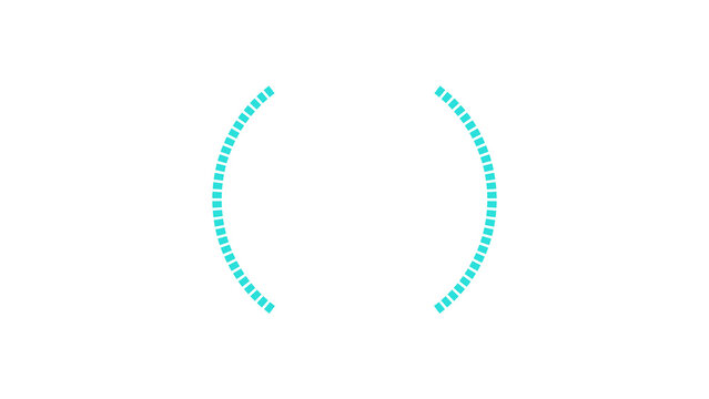 Dashed bracket arcs forming loading reload indicator on transparent background