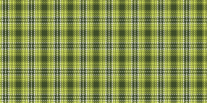 A classic Scottish tartan pattern consisting of light green and dark olive checks with large white diagonal threads