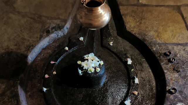 Holy Shiva Linga Worship Symbol Close-Up
