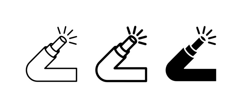 Fiber Optic Cable Icons, Data Transmission, Network Connection, Technology Symbols