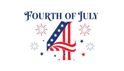 Obraz premium Decorative fourth of july graphic featuring a large patriotic number