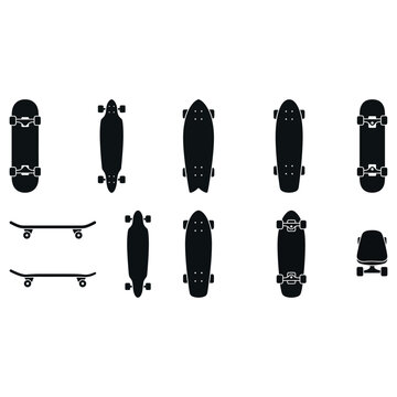 Set of skateboard icons