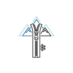 Fototapeta premium Illustration of a Zipper with Mountains.