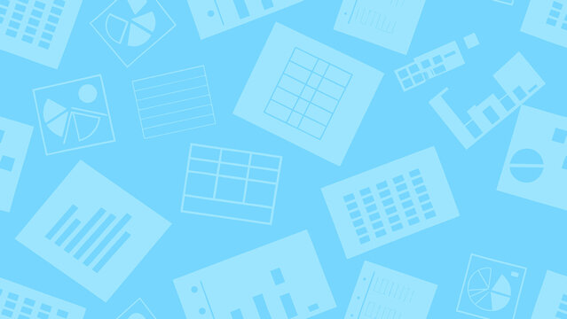 Business data charts and graphs pattern light blue monochromatic style
