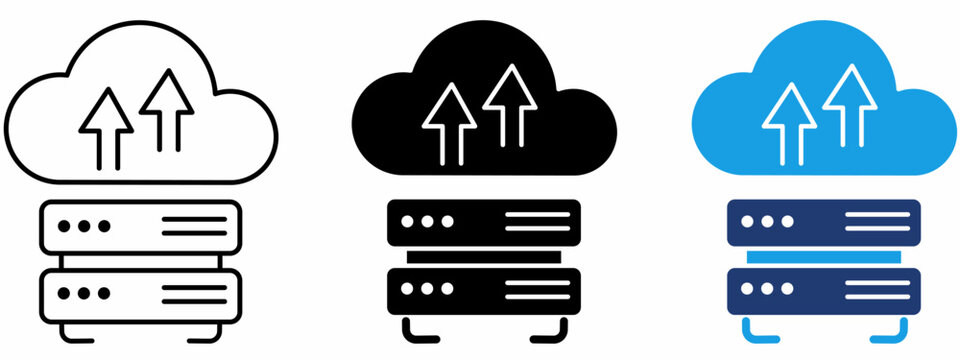 Cloud Server Upload icon collections. Containing Backup, Database, Network, Mainframe and more icons.