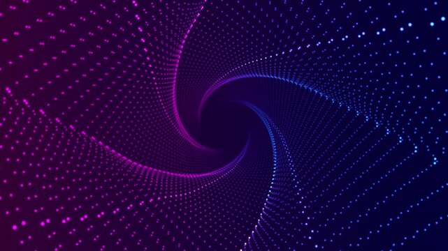abstract blue and pink wave grid lines spiral animation, futuristic ai technology and science social media motion background