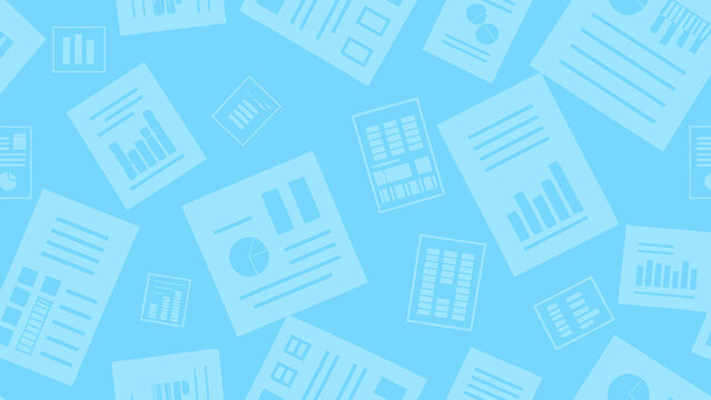 Business data charts and graphs pattern light blue monochrome style