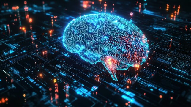 Quantum Computing AI Chip Forming Intricate Cybernet.