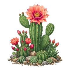 Fototapeta premium cactus with flowers