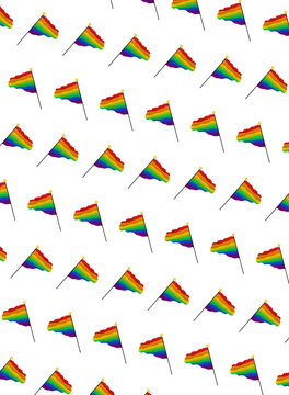 LGBT flag vector pattern on a white background. Pride Day, Pride Month