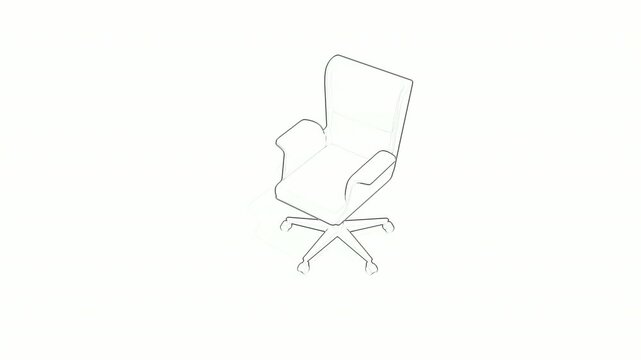 Office Chair Line Art Animation