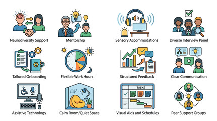 Fototapeta premium Business Management and Teamwork Icons Set.
