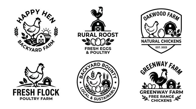Modern and clean logo design inspired by egg production, poultry farming, and sustainable agriculture.