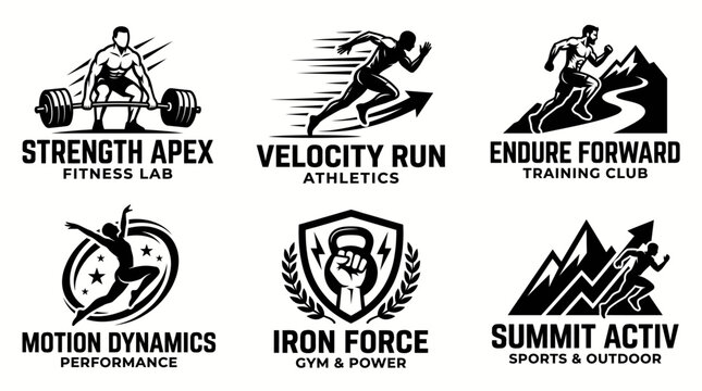 Abstract Line Sports Logo Template for Fitness and Active Lifestyle Brand