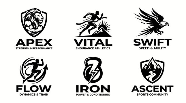 Abstract Line Sports Logo Template for Fitness and Active Lifestyle Brand