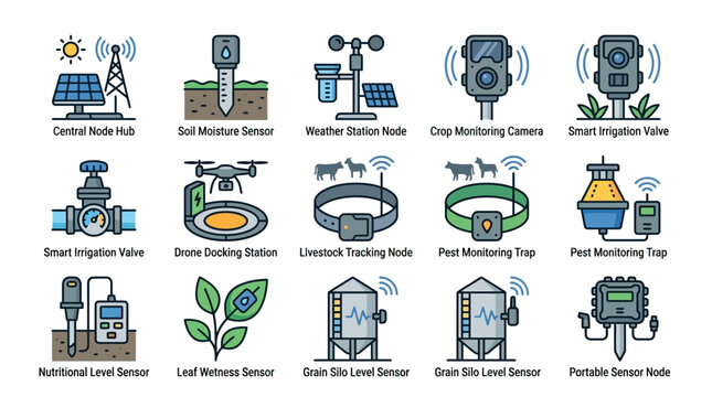 Collection of Various IoT Devices and Sensors.