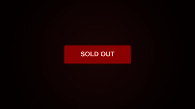 Animated Red Sold Out Button on Dark Background