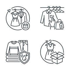 Fototapeta premium Clothing Icons Representing Fashion and Shopping.