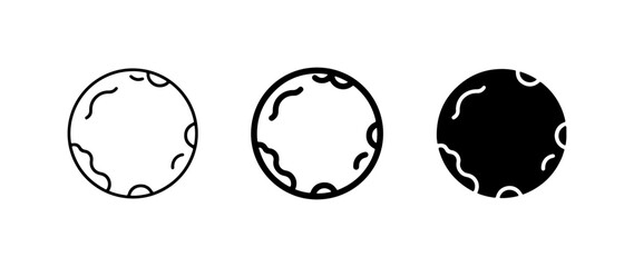 Moon Icons Set, Celestial Body Vector Graphics, Space Astronomy Symbols, Cosmic Elements © Hasib