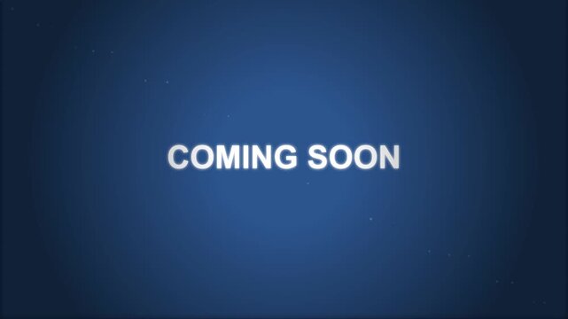 Coming Soon Text Animation with Abstract Blue Waves Rising