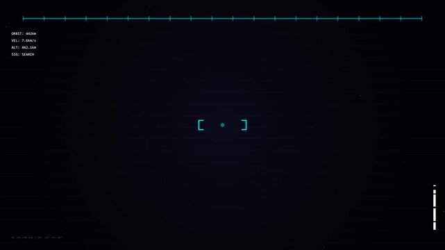 Futuristic HUD Interface with Targeting Crosshairs in Dark Space