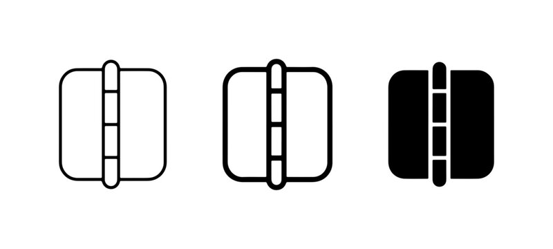 Door Hinges Icons Set, Hardware Symbols, Metal Fastener Vector Graphics