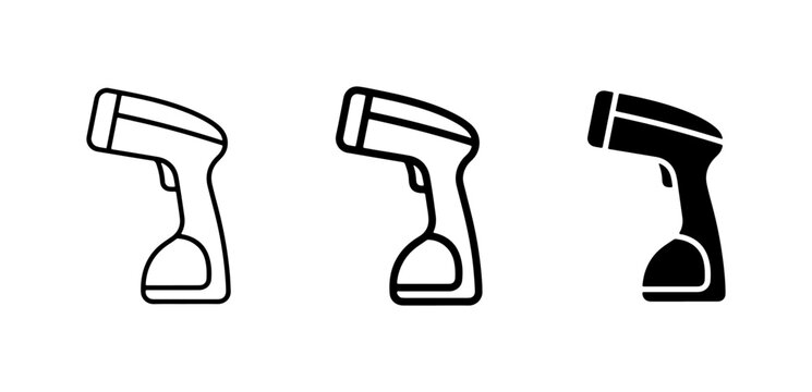 Barcode Scanner Icons, Retail Technology, Point of Sale Equipment, Data Capture Devices