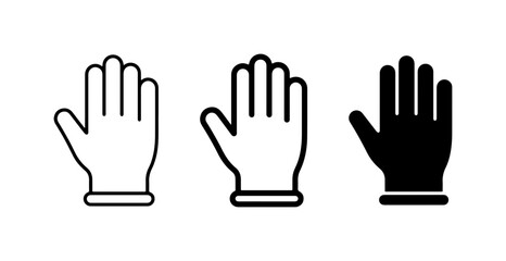 Fototapeta premium Glove Icons Set, Hand Symbols, Protective Wear, Medical and Safety Graphics