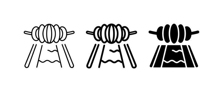 Barbecue Grill Icons, Outdoor Cooking Symbols, Summer BBQ Vector Graphics