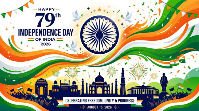 India 79th independence day celebration banner 2026